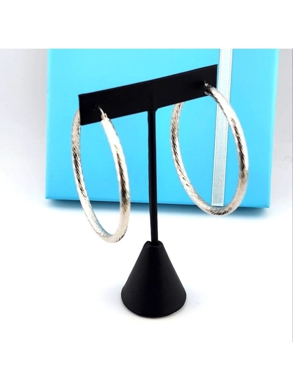 Elegant Silver 925 Hoop Earrings Stamped 925